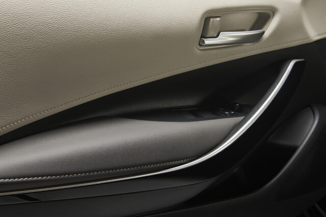 2020 Toyota Corolla XSE Interior Door Panel Detail, Chrome Accent and Two-Tone Trim