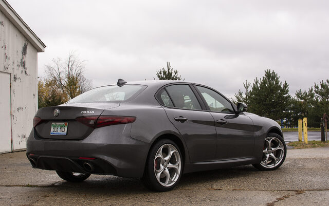 2018 Alfa Romeo Giulia Ti Sport Q4 — Rear Three-Quarter View
