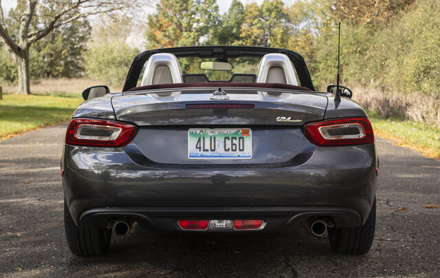 2018 Fiat 124 Spider Lusso rear view top down