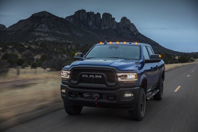 2020 RAM 2500 Power Wagon driving [front 3/4 mountain]