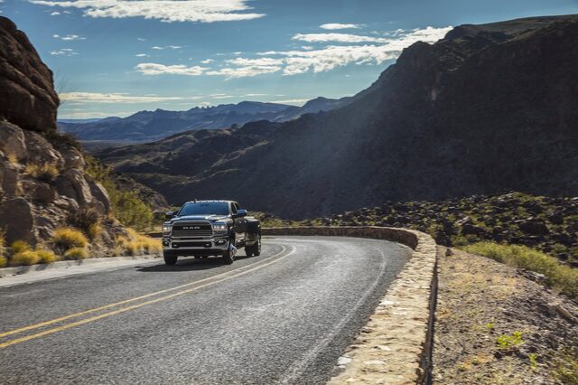 2020 RAM 2500 HD driving [front 3/4 canyon]