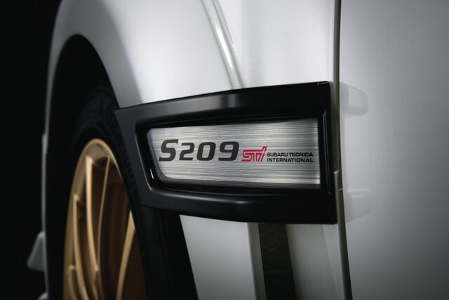 2019 Subaru WRX STi S209, S209 STI Subaru Tecnica International fender badge detail