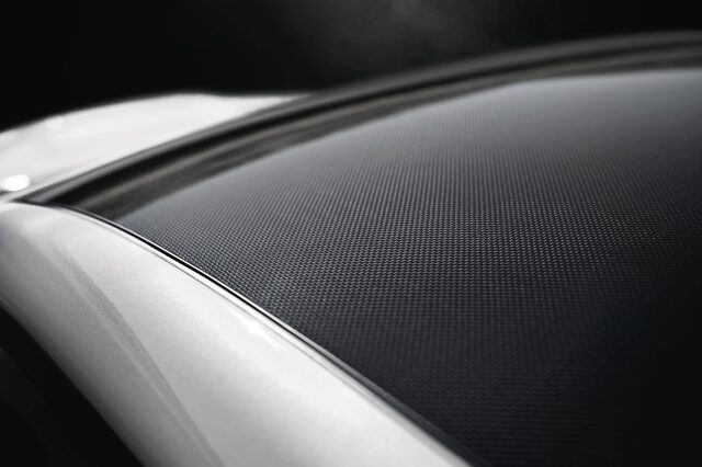 2019 Subaru WRX STi S209, carbon fiber roof panel closeup