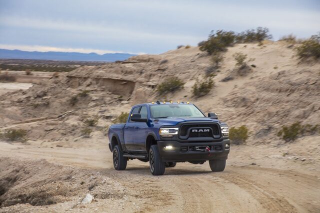 2020 RAM 2500 Power Wagon off-road [front 3/4 trail lights on]