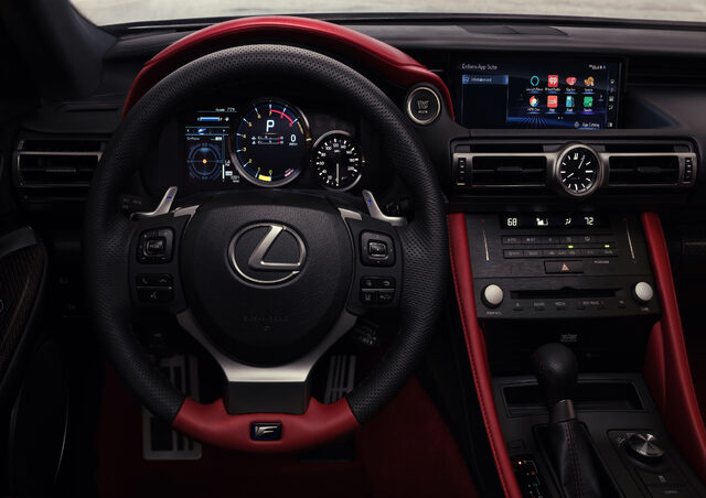 2020 Lexus RC F, instrument cluster and steering wheel
