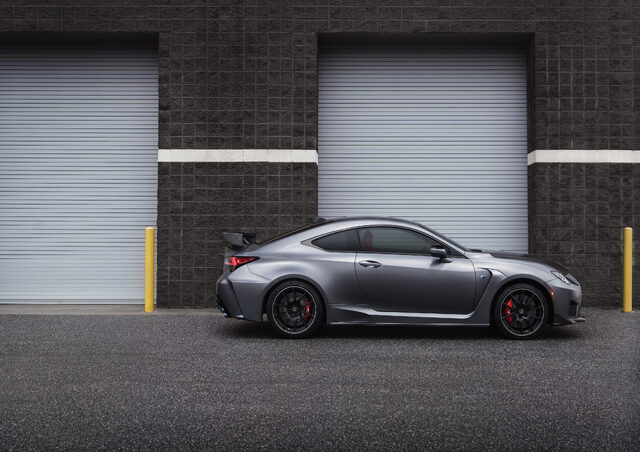 2020 Lexus RC F Track Edition, side profile with active rear wing