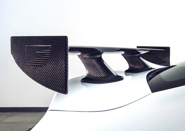 2020 Lexus RC F Track Edition, carbon fiber active rear wing detail