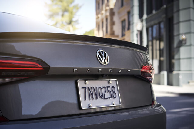 2020 Volkswagen Passat rear decklid spoiler and badge detail