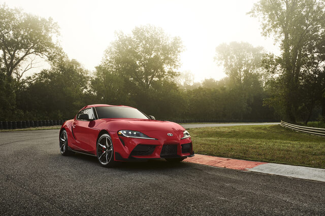 2020 Toyota GR Supra Front Three-Quarter View at Race Track