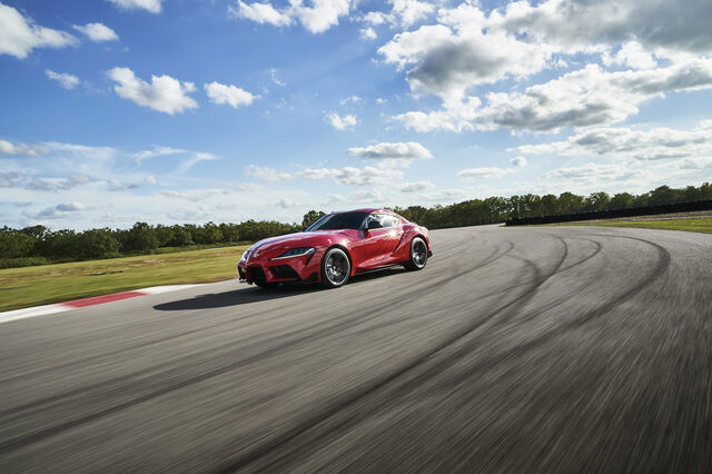 2020 Toyota GR Supra Front Three-Quarter View on Open Circuit