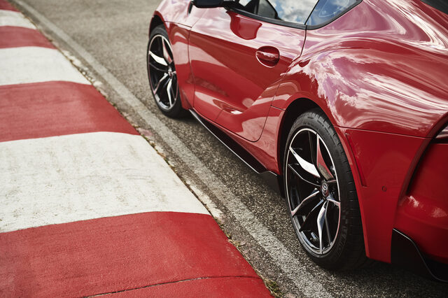 2020 Toyota GR Supra Side View Beside Track Curbing