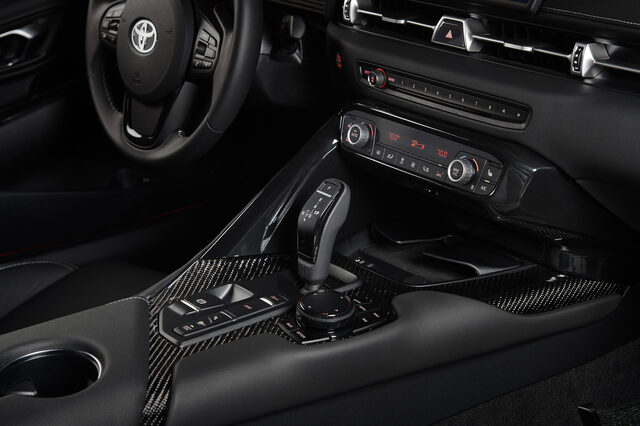 2020 Toyota GR Supra Center Console with Carbon Fiber Trim and Shifter