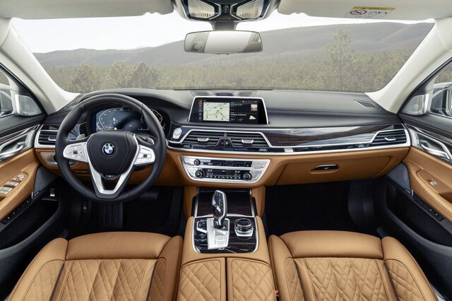 2020 BMW 7-Series – Full Dashboard Interior with Open Panoramic Sunroof
