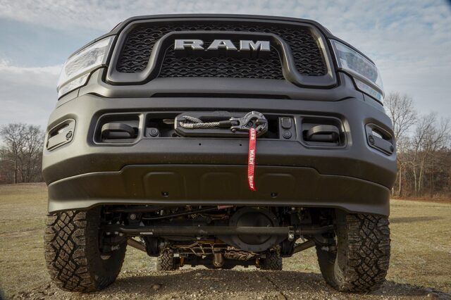 2020 RAM 2500 Power Wagon on terrain mound [front low angle]