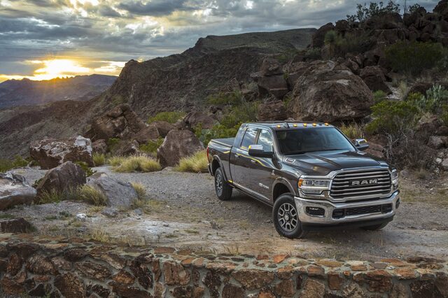 2020 RAM 2500 HD [rear 3/4 desert sunset]