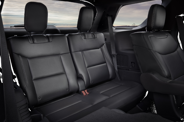 2020 Ford Explorer third-row bench seat dark leather interior