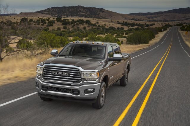 2020 RAM 2500 HD driving [front 3/4 open highway]
