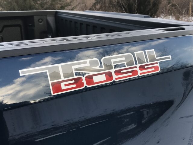 2019 Chevrolet Silverado LT Trail Boss, Trail Boss Badge Closeup