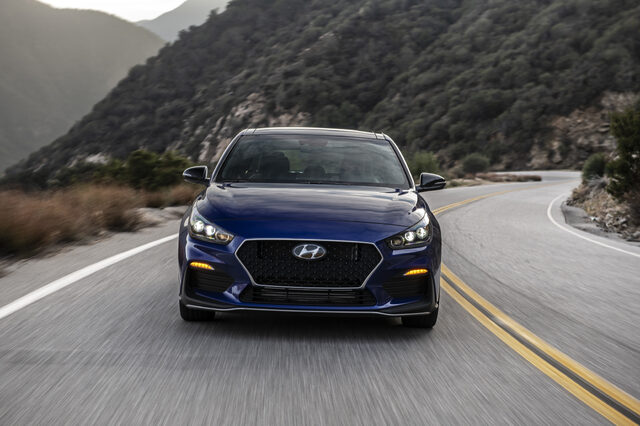 2019 Hyundai Elantra GT N-Line Head-On Driving Shot on Mountain Road