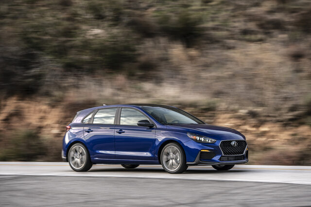 2019 Hyundai Elantra GT N-Line Dynamic Driving Shot Front Angle