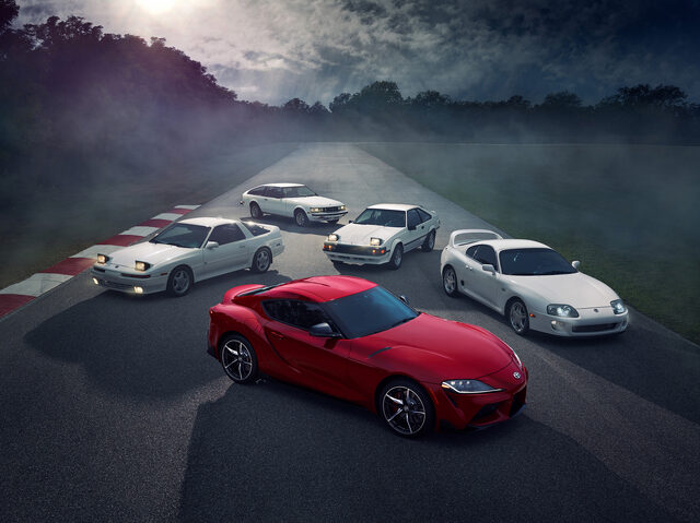 2020 Toyota GR Supra with Four Generations of Supra Heritage