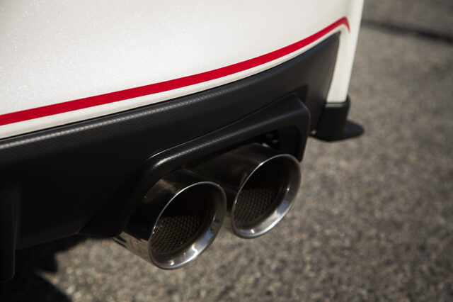 2019 Subaru WRX STi S209, dual exhaust tips and rear diffuser detail