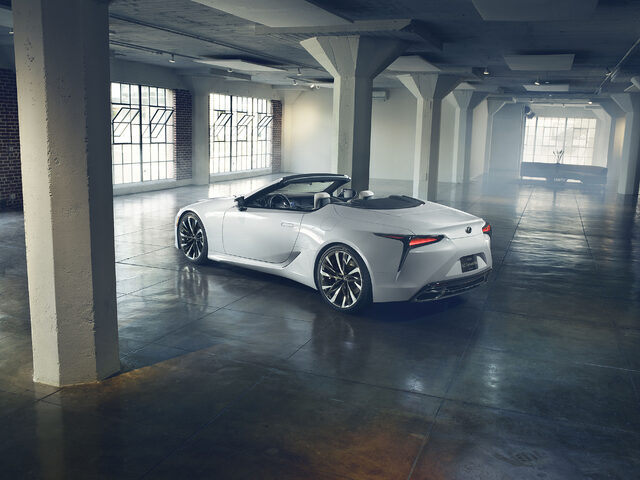 Lexus LC Convertible Concept White Rear Three-Quarter Loft Studio