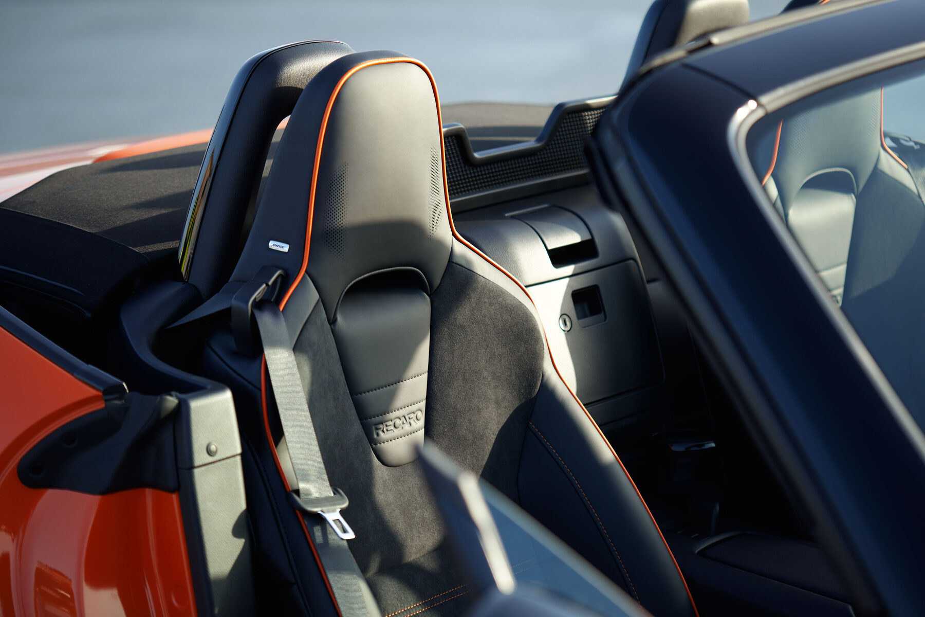 2019 Mazda MX-5 Miata 30th Anniversary, Recaro seat with orange stitching detail