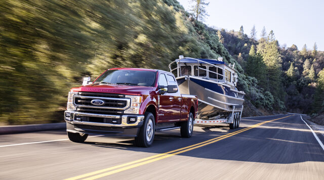 2020 Ford F-Series Super Duty King Ranch, towing a boat