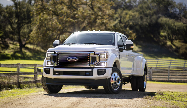 2020 Ford F-Series Super Duty Limited, front view on dirt road