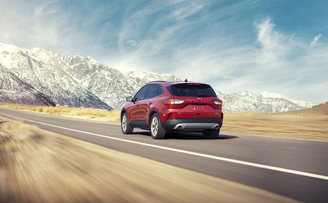 2020 Ford Escape Titanium Rear Three-Quarter Driving Mountain Road
