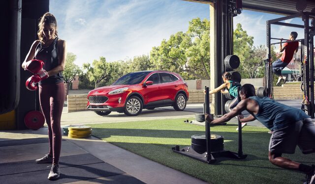 2020 Ford Escape Titanium Side Profile Parked at Outdoor Gym