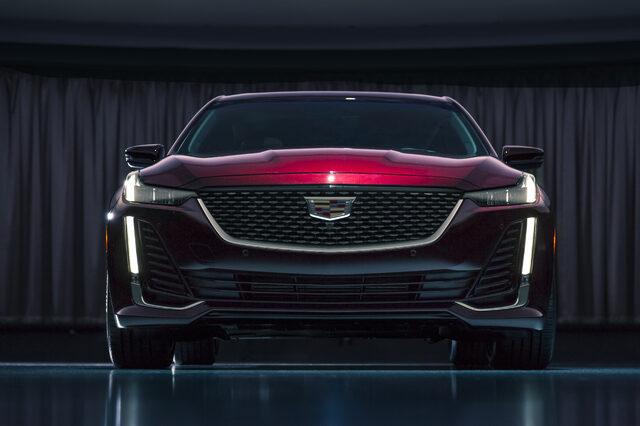 2020 Cadillac CT5 Premium Luxury Full Front View in Dark Red
