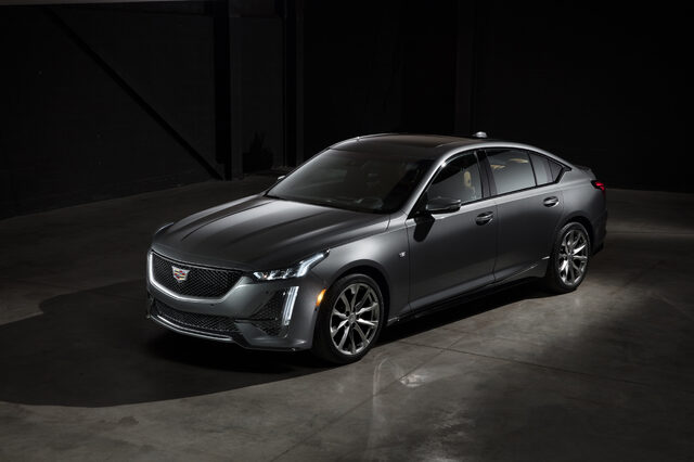 2020 Cadillac CT5 Sport Three-Quarter Front View in Grey