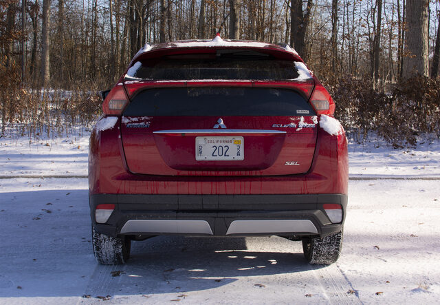2018 Mitsubishi Eclipse Cross SEL S-AWC rear view in snow
