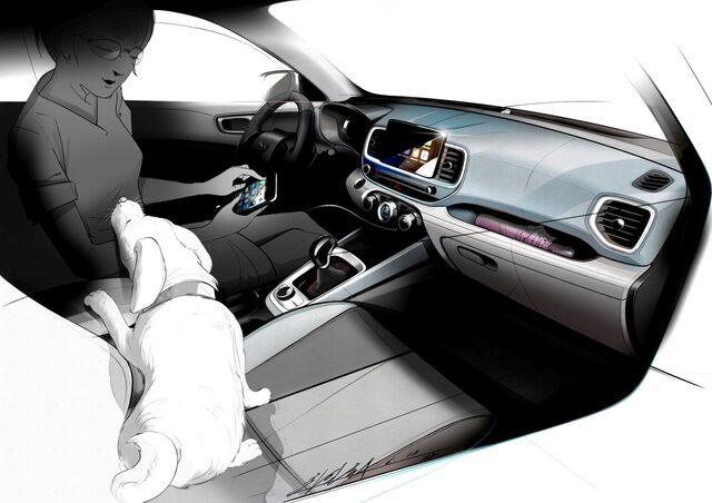2020 Hyundai Venue interior design sketch [driver's view]
