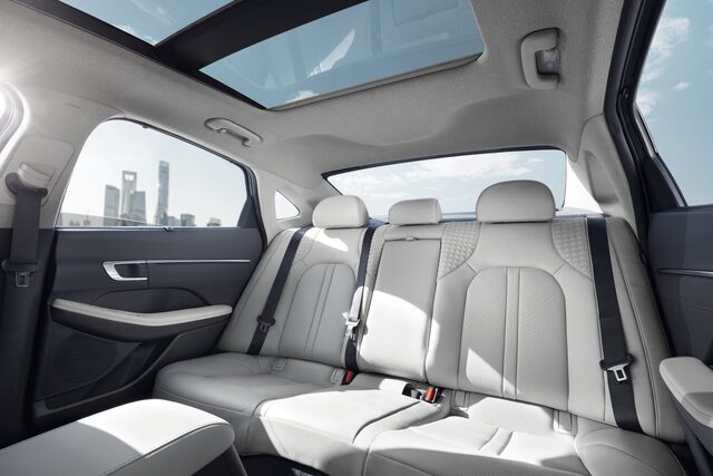 2020 Hyundai Sonata Korean Market Rear Seat with Open Sunroof