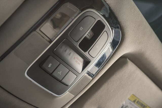 2020 Hyundai Sonata overhead console with sunroof controls and ambient lighting