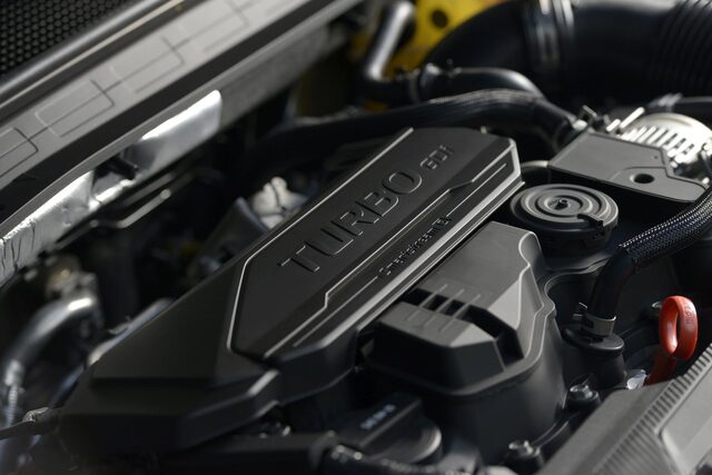 2020 Hyundai Sonata turbocharged GDI engine closeup showing engine cover