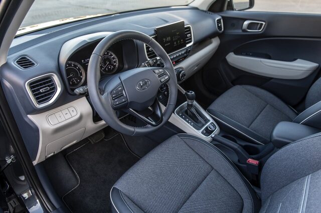 2020 Hyundai Venue SEL interior [driver seat and steering wheel]