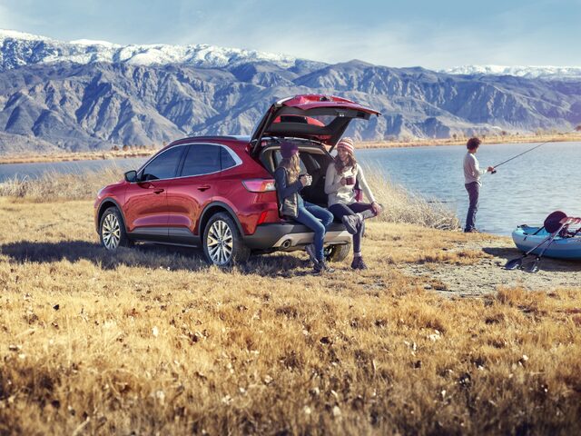 2020 Ford Escape Titanium Liftgate Open Mountain Lake Lifestyle