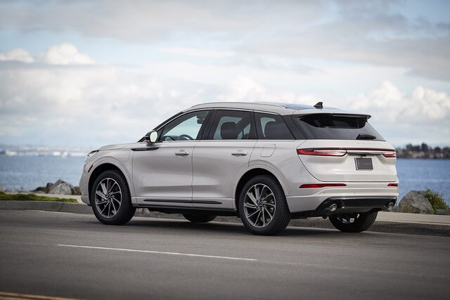 2020 Lincoln Corsair [rear three-quarter, coastal road, press photo]