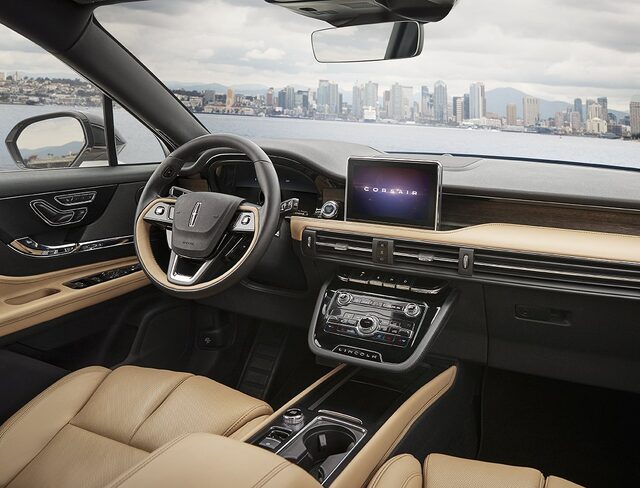 2020 Lincoln Corsair Reserve [full dashboard, tan leather, press photo]