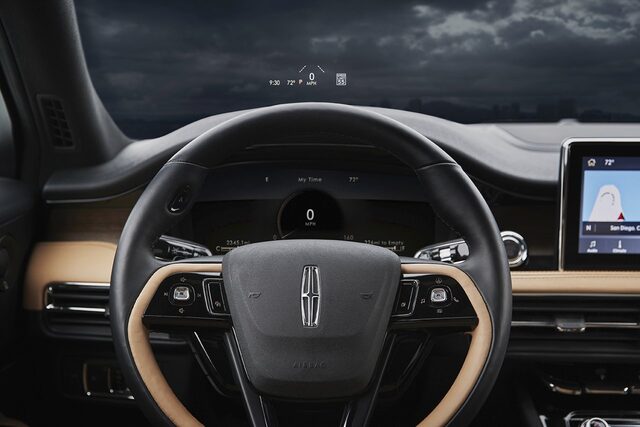 2020 Lincoln Corsair Reserve [steering wheel and digital cluster, press photo]