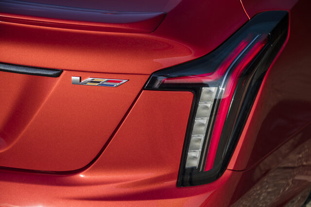 2020 Cadillac CT5-V V-Series badge and tail light close-up