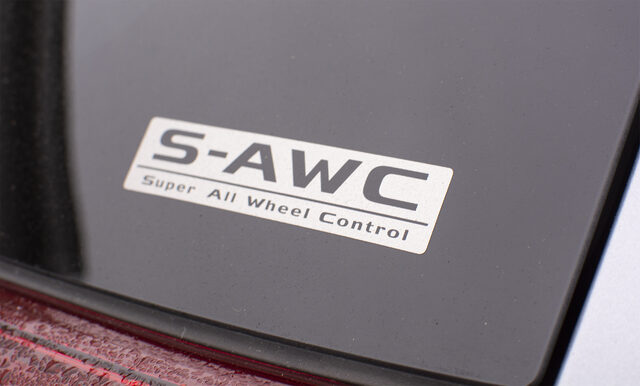 2019 Mitsubishi Outlander SEL S-AWC badge close-up Super All Wheel Control
