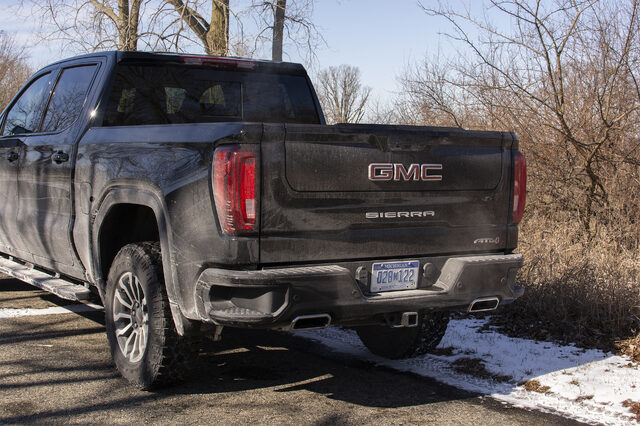 2019 GMC Sierra 1500 AT4 rear three-quarter view