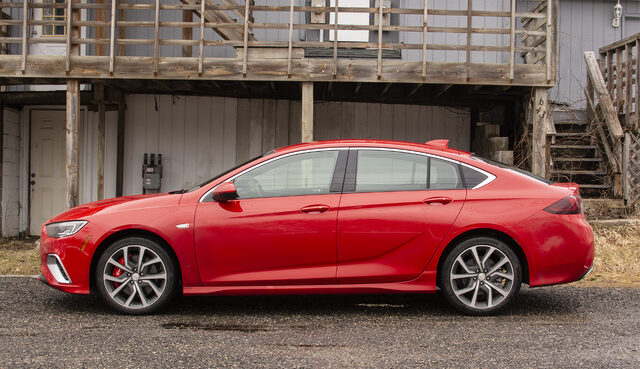 2019 Buick Regal GS side profile, red Sportback