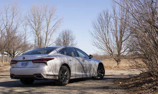 2019 Lexus LS 500 F-Sport Rear Three-Quarter View