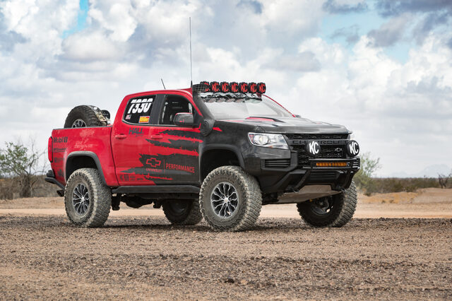 Chevrolet Performance Colorado ZR2-based race truck profile view with full off-road build